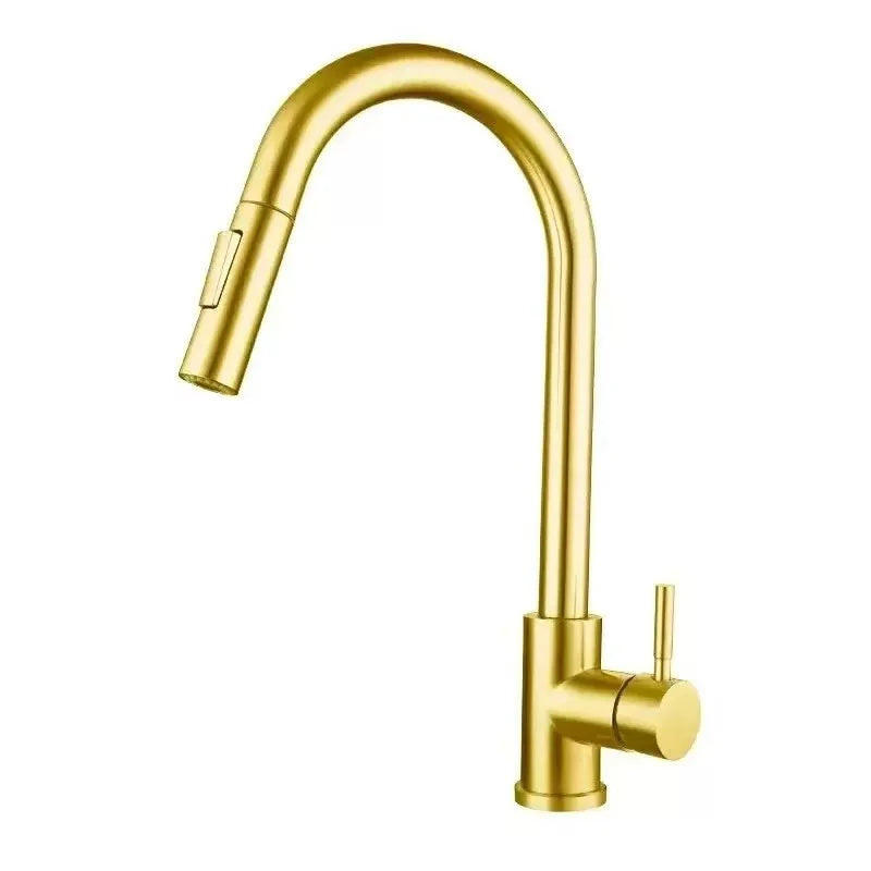 Brushed Nickel Pull Out Kitchen Faucet with Single Handle - Smarsty