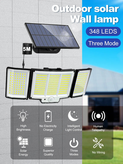 LED Solar Motion Sensor Outdoor Wall Lamp Waterproof - Smarsty