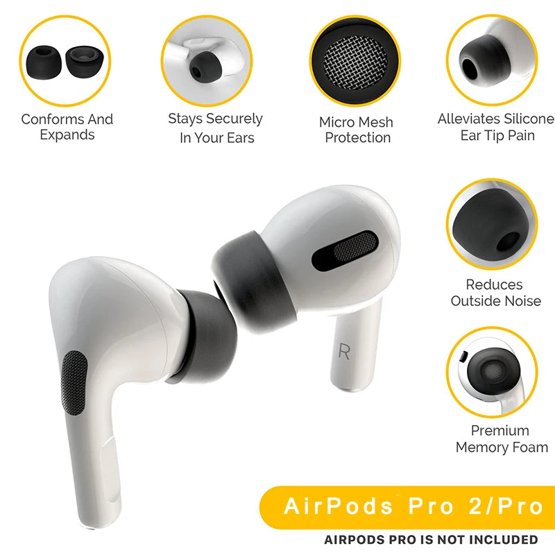 Memory Foam Ear Tips for Apple AirPods Pro 2 - Smarsty