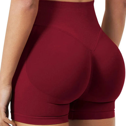 4.5''Shorts Seamless Low Ribbed Waistband Gym Shorts Scrunch Bum Yoga Shorts Booty High Stretch Running Bike Shorts - Smarsty