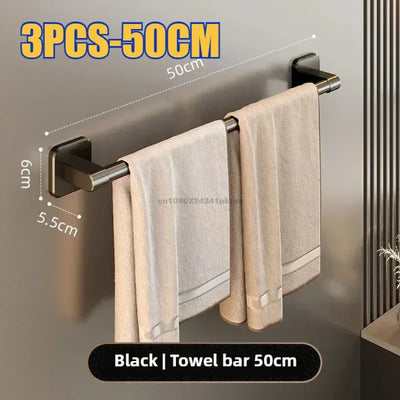 Wall Mounted Towel Rack No Drilling for Easy Storage - Smarsty