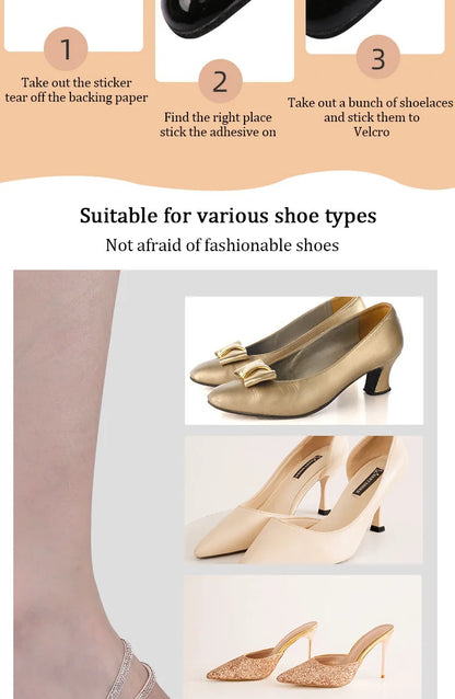 High Heels Shoes Band Anti-loose for Women Diamond Shoelaces Anti-drop Heel Straps Belt Drill Elastic Fixing Belts Rhinestone - Smarsty