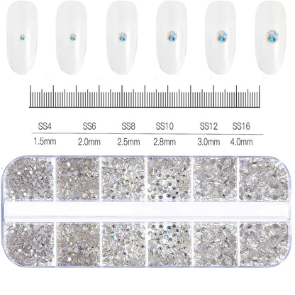 Mixed Nail Rhinestones with Shiny Clear Colors for Stunning Nail Art - Smarsty