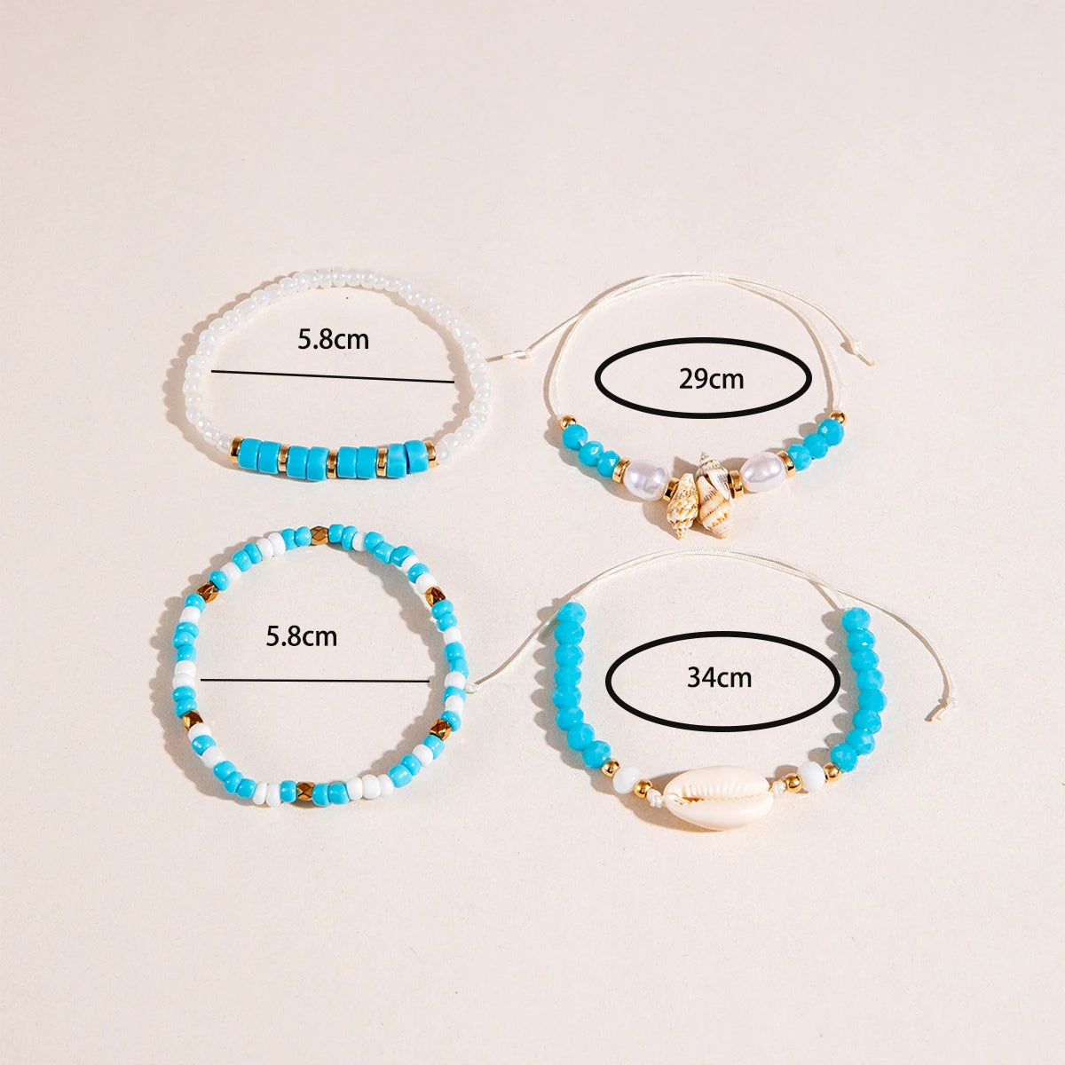Bohemian Shell Beaded Bracelet Set for Women - Smarsty