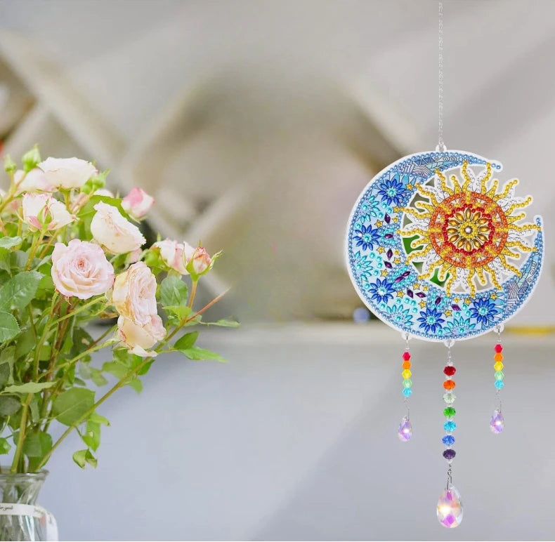 Acrylic Double-Sided Crystal Diamond Painting Wind Chimes - Smarsty