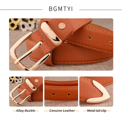 Women's Leather Trousers Belt High Quality Vintage Strap - Smarsty