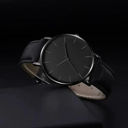 Luxury Leather Men's Sports Watch Set with Quartz Movement - Smarsty