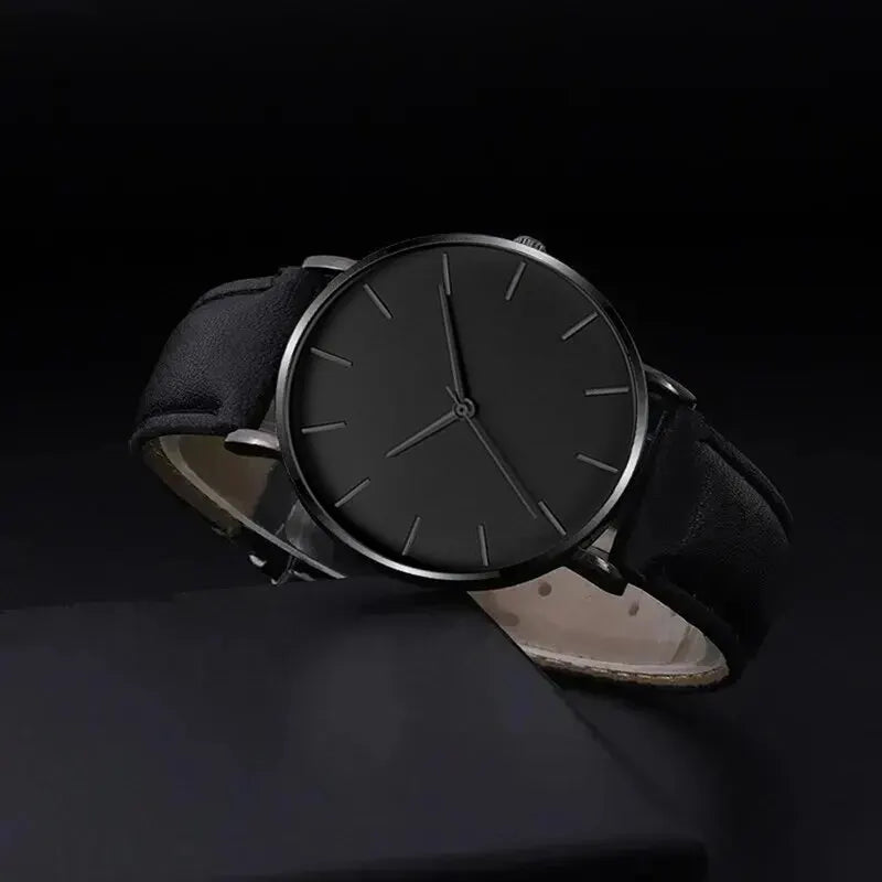 Luxury Leather Men's Sports Watch Set with Quartz Movement - Smarsty
