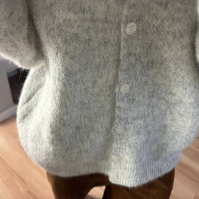 Hirsionsan Elegant Long Sleeve Sweater Women 2024 New Single-Breasted Female Casual Cardigan Soft Cashmere Knitted Outwear - Smarsty