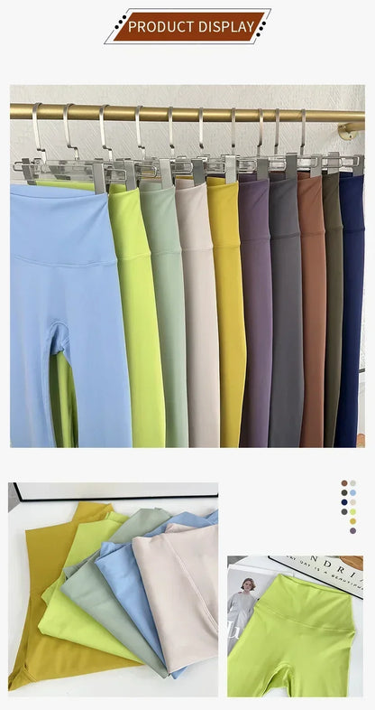 Hot Sale Fitness Female Leggings Running Pants Naked feeling Leggings High Waist Push Up Sport Women Fitness Running Yoga Pants - Smarsty