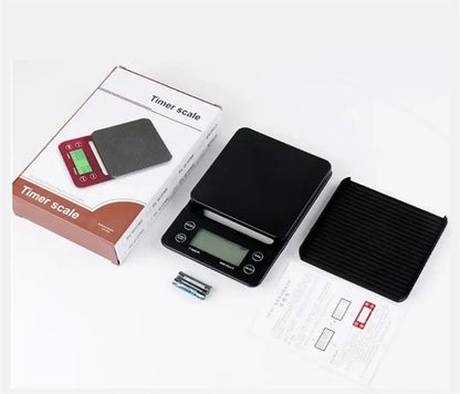 Black Precision Coffee Scale With Timer 0.1g Accuracy - Smarsty