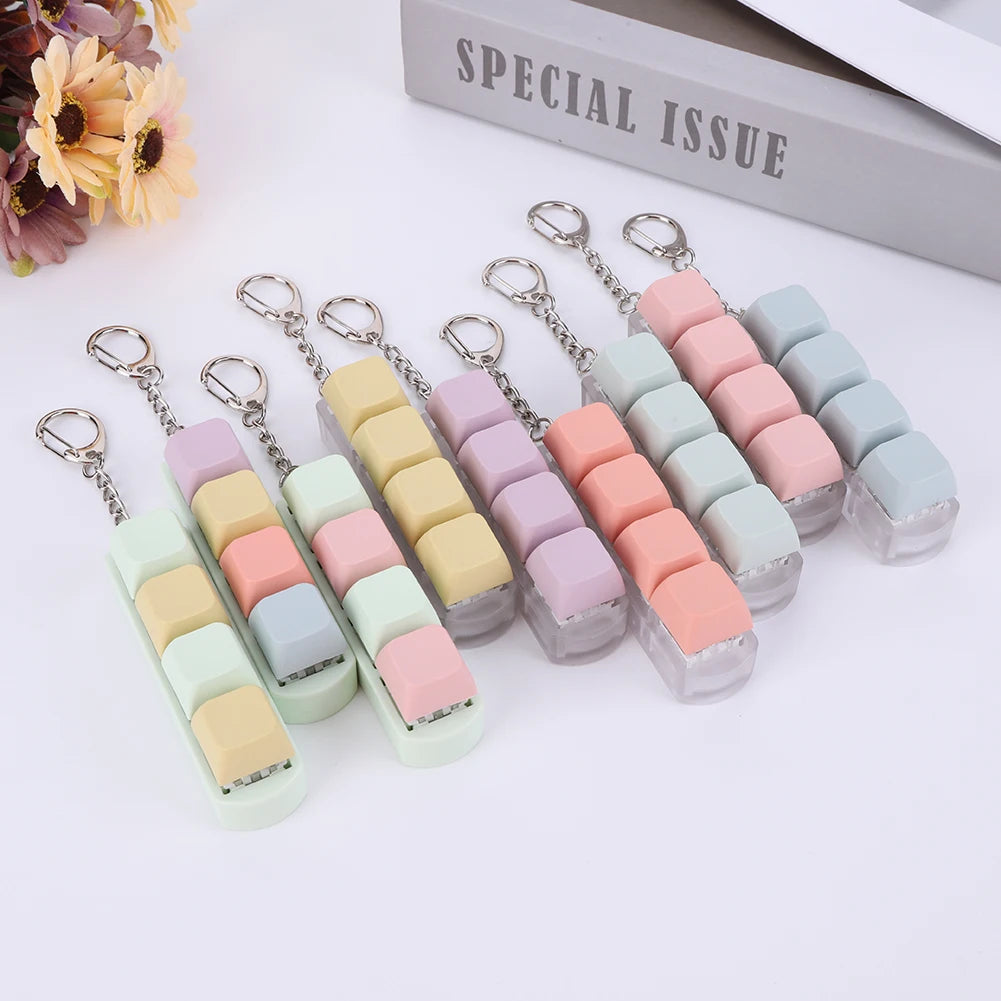 4 Keys Keyboard Keycaps Fidget Toy DIY Finger Keycaps Party Stress Relief Keyboard Caps Finger Button Fidget Decompression Toys - Smarsty