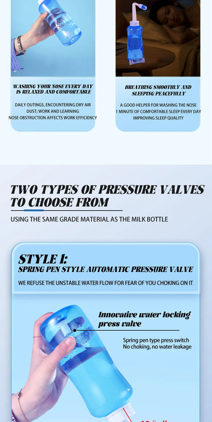 Nasal Irrigator Rinse Bottle for Allergy Relief - Smarsty
