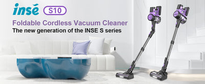 INSE S10 Cordless Vacuum Cleaner, 6-in-1 Stick Vacuum with 45Kpa Powerful Suction, Max 50 Min Runtime Rechargeable Battery - Smarsty