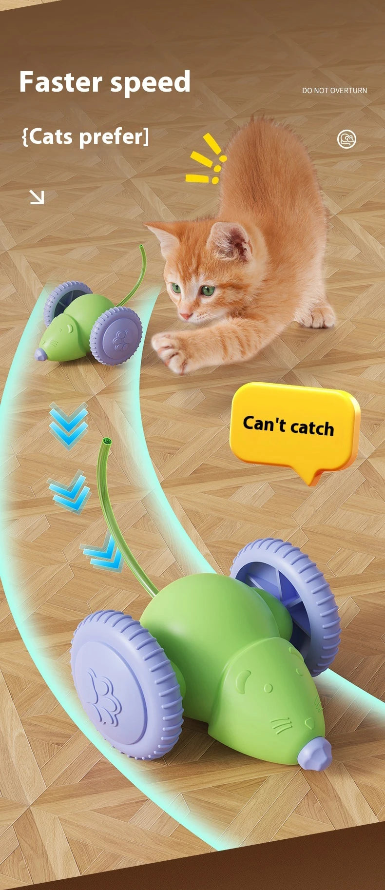 Interactive Electric Mouse Toy for Cats with Obstacle Avoidance - Smarsty