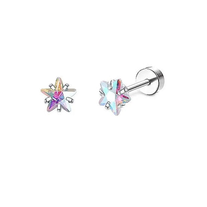 Stainless Steel Heart Moon Ear Studs Screw Back Cartilage - Smarsty