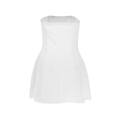 Sexy A-Line Dress Women's Summer New Solid Sexy Sleeveless Off Shoulder Bodycon Dresses Fashion Elegant Club Party Lady Dresses - Smarsty