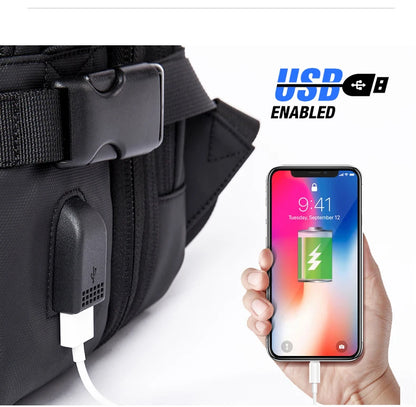 BANGE Travel Backpack Men Business Backpack School Expandable USB Bag Large Capacity 17.3 Laptop Waterproof Fashion Backpack - Smarsty