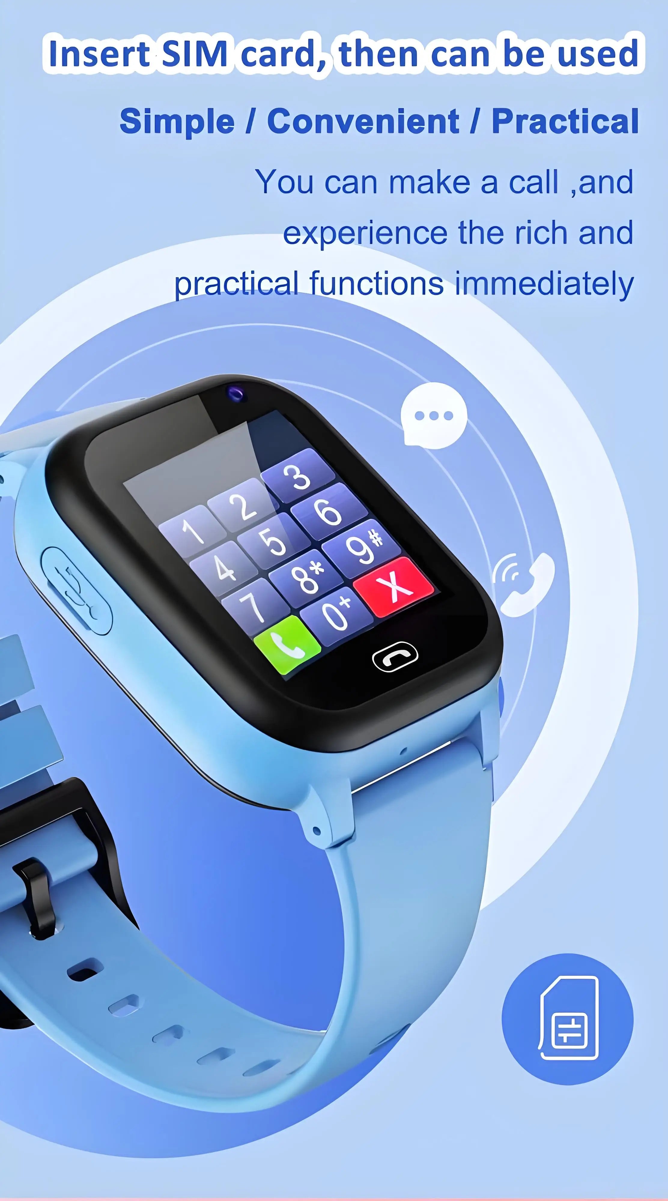 4G Kids Smart Watch With SOS Call And Waterproof Design - Smarsty