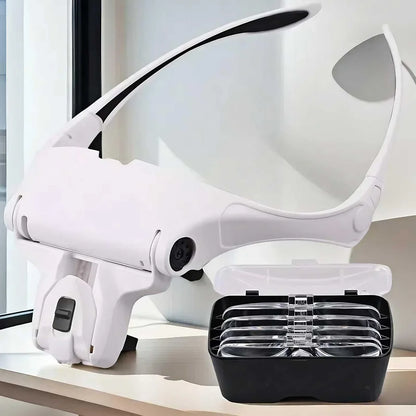LED Light Head Magnifier with Adjustable 5 Lenses - Smarsty