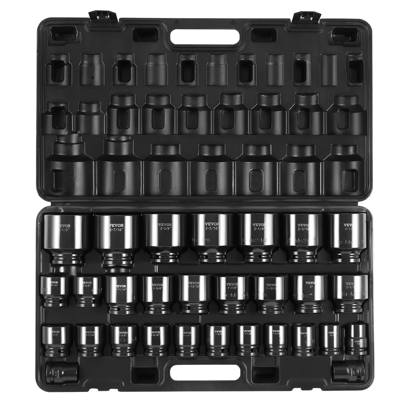 SucceBuy Impact Socket Set 3/4 Inches 29 Piece Impact Sockets 6-Point Sockets Rugged Construction CR-M0 3/4In Drive Socket Set