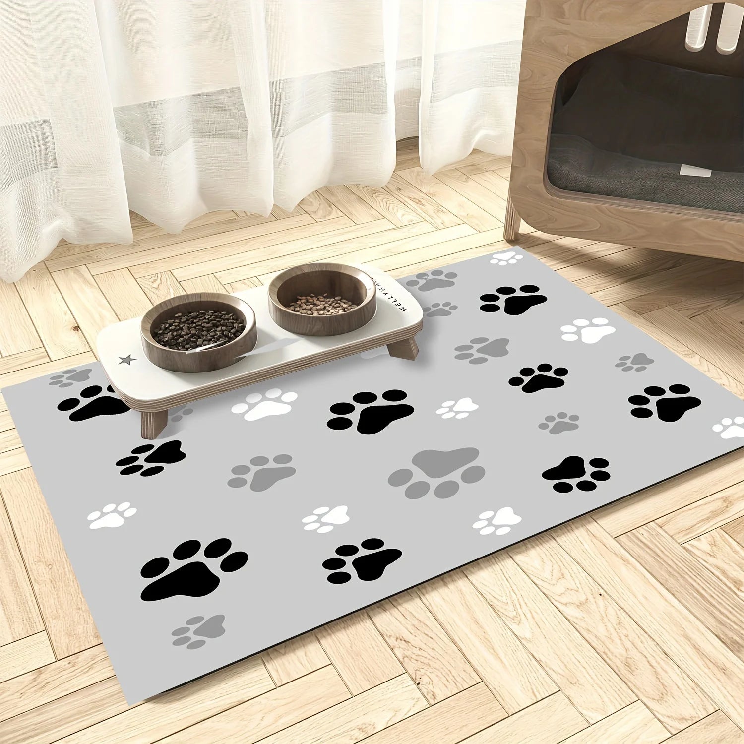 Absorbent Leak Proof Pet Feeding Mat for Easy Cleaning - Smarsty