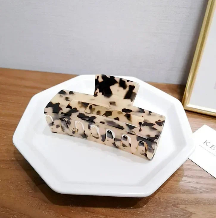 Acetate Leopard Hair Claw Clip Large Geometric Hold - Smarsty