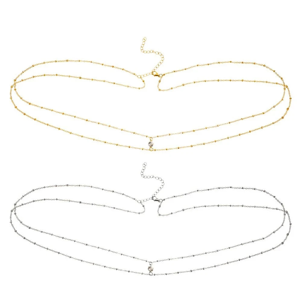 Women’s Boho Rhinestone Metal Waist Chain Jewelry - Smarsty