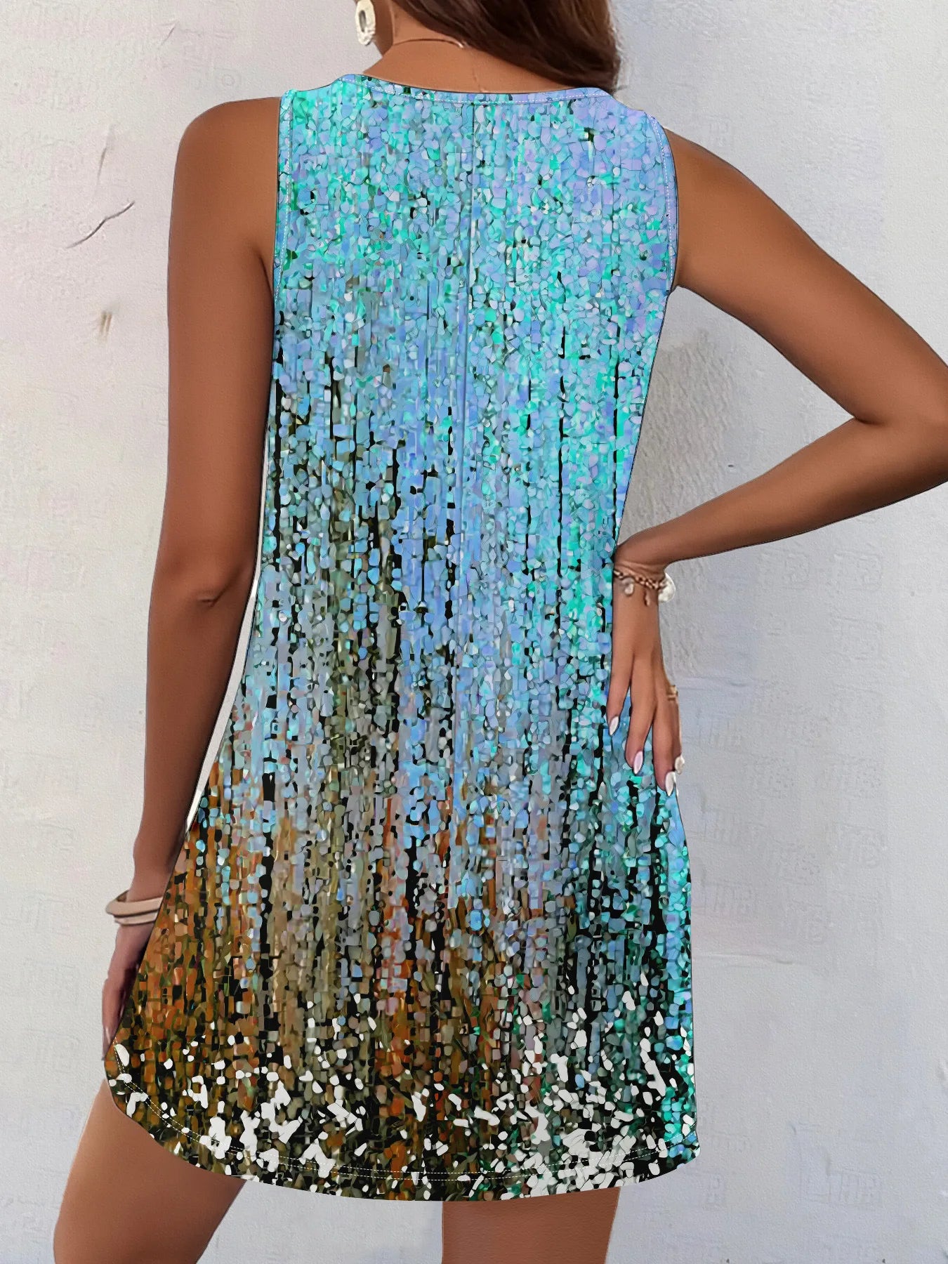 Women Summer Sleeveless Bohemian Dress Exclusive Print Vacation Dress  Birthday Dress for Women Beach Dress Dress for Women - Smarsty
