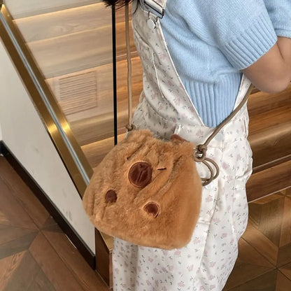 Capybara Plush Cartoon Shoulder Bag Large Capacity Unisex - Smarsty