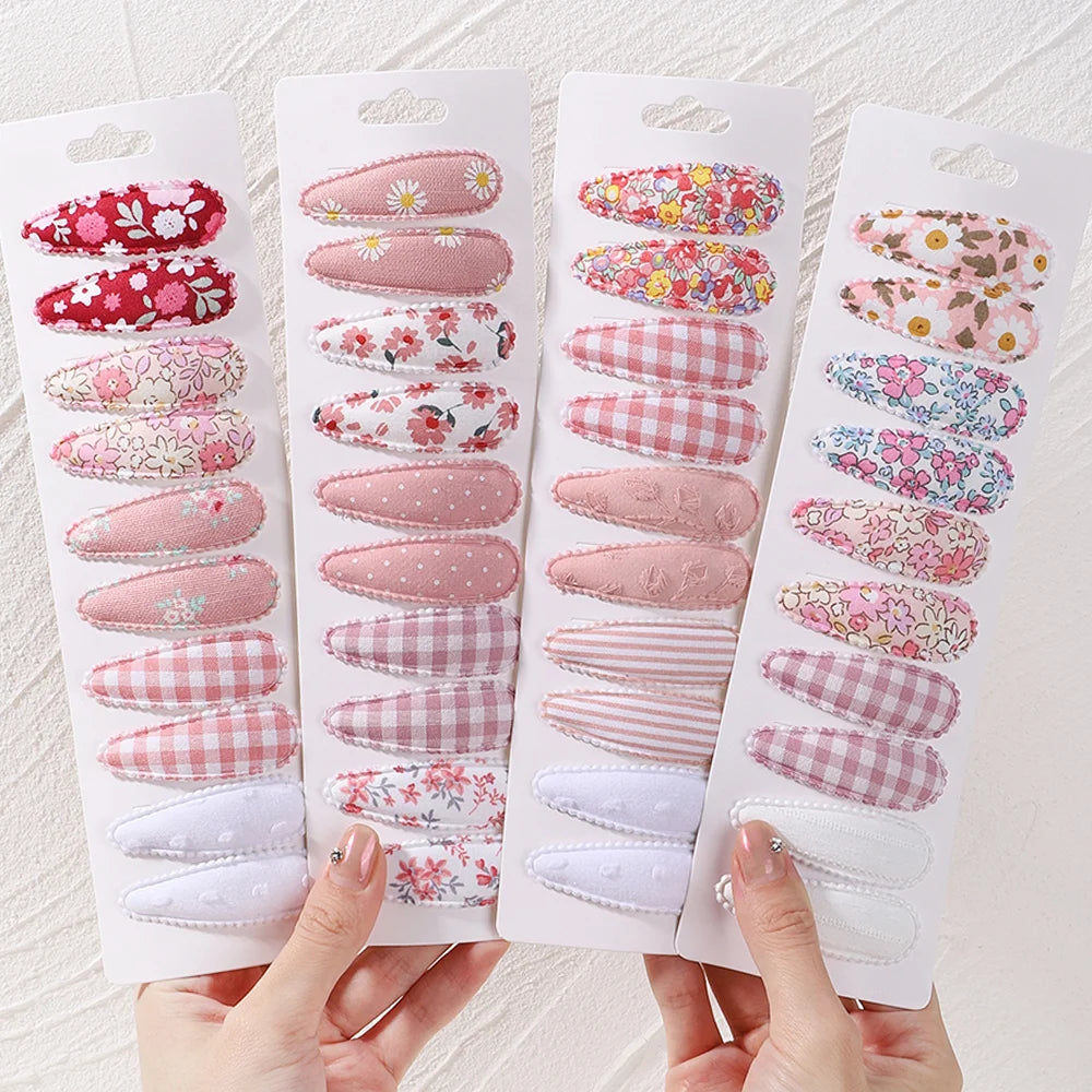 Newborn Cotton Hair Bow Snap Clips Set - Smarsty
