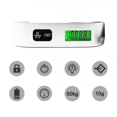Portable Scale Digital LCD Display 110lb/50kg Electronic Luggage Hanging Suitcase Travel Weighs Baggage Bag Weight Balance Tools