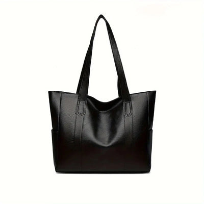 Vintage Large Capacity Tote Bag Vegan Leather For Commute - Smarsty