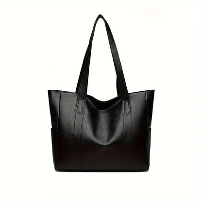 Vintage Large Capacity Tote Bag Vegan Leather For Commute - Smarsty