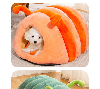 Warm Plush Cat Bed with Foldable Design - Smarsty
