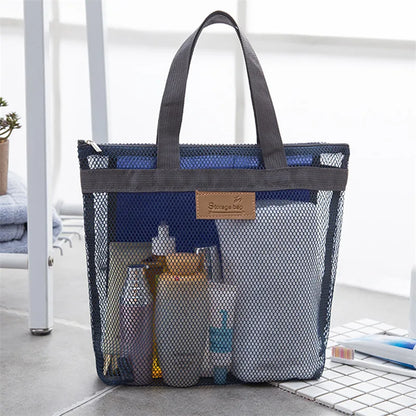 Mesh Makeup Toiletry Storage Bags Handbags Portable Travel Washing Body Shower Tools Organizer Hanging Cosmetic Organizer Pouch - Smarsty