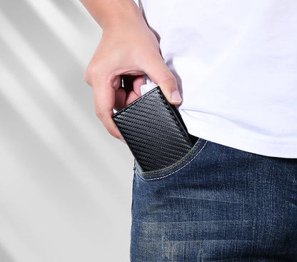 Carbon Rfid Card Holder Men Women Airtag Wallet Money Bag Leather Purse Slim Thin Wallets For Apple AirTags Tracker Air Tag 2023 - Smarsty