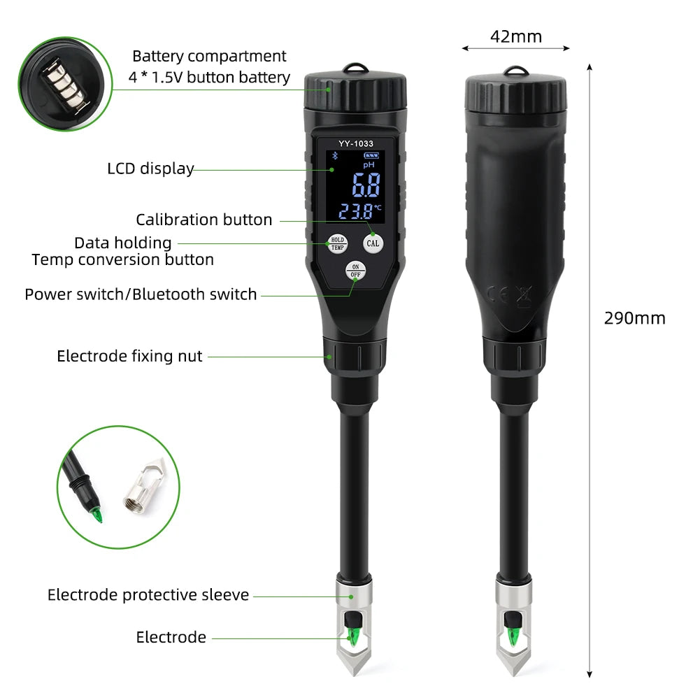 Smart Soil PH Meter with Bluetooth Data Logging - Smarsty