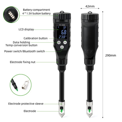 Smart Soil PH Meter with Bluetooth Data Logging - Smarsty