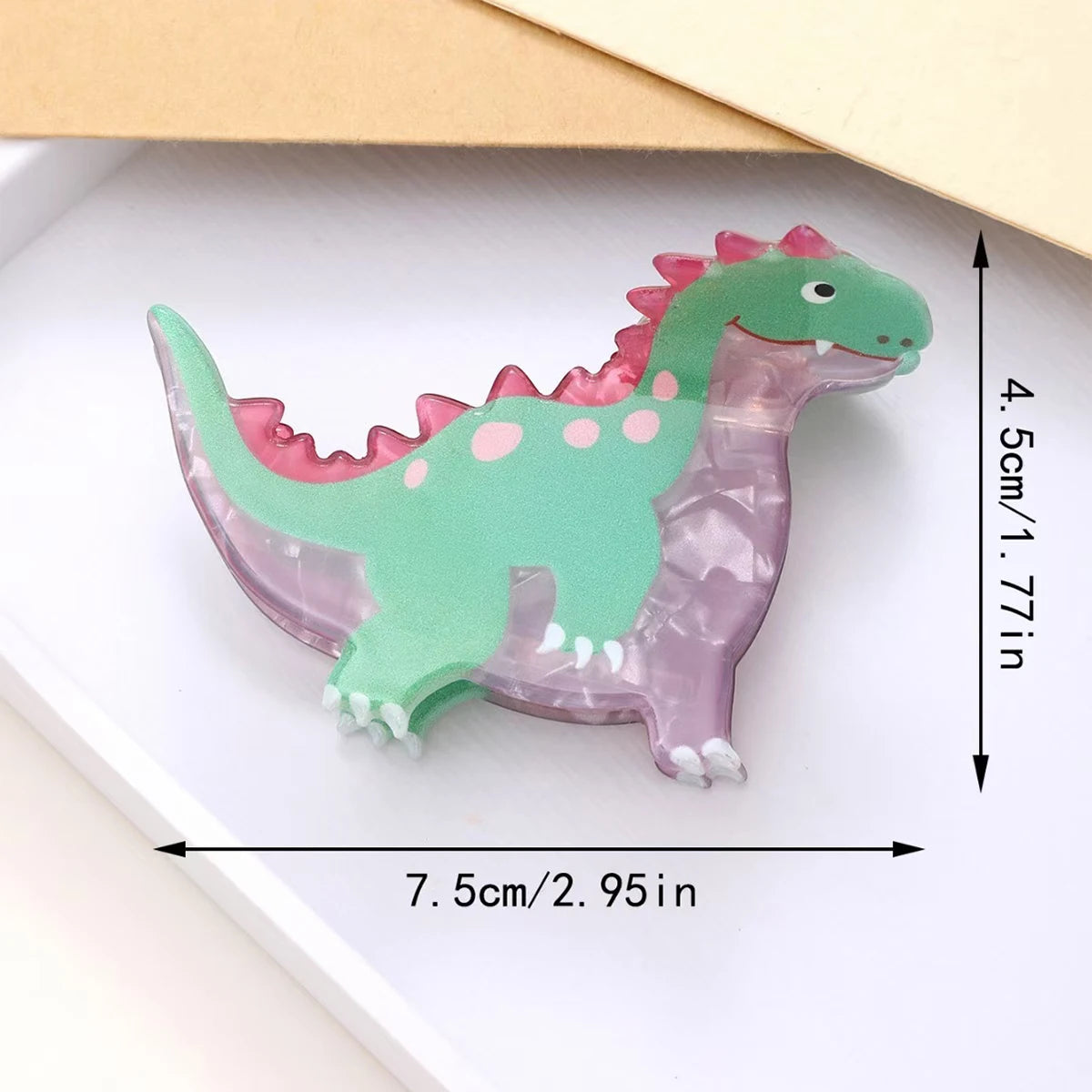 Cartoon Dinosaur Acrylic Hair Claw Cute Secure Hold - Smarsty