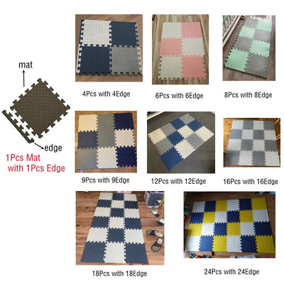 16pcs Foam Baby Play Mat Puzzle Mat Kids Interlocking Exercise Tiles Rugs Puzzle Floor Tiles Toy Carpet Soft Carpet 30*30*1cm by Smarsty