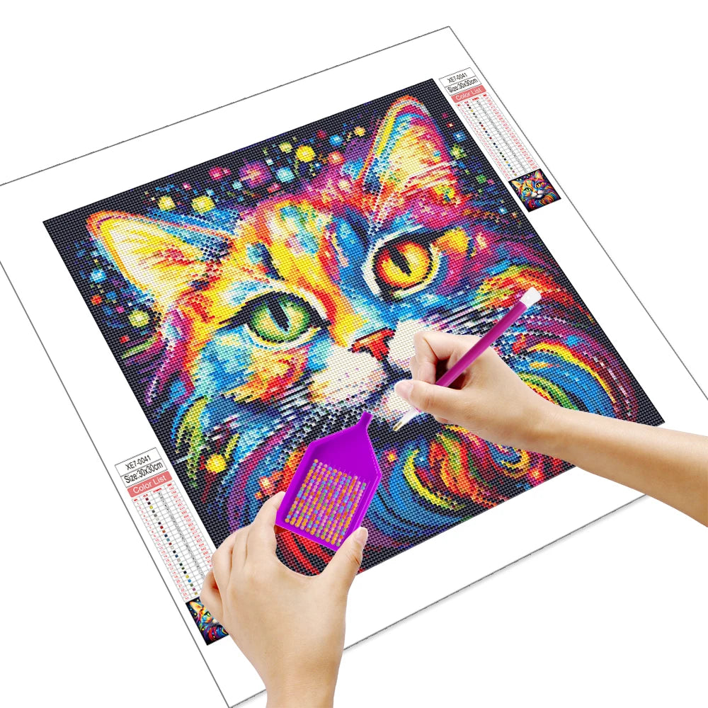 Colorful Cat Diamond Painting Kit for Stunning Wall Art - Smarsty