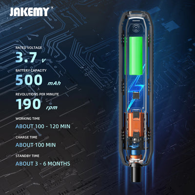 JAKEMY 180In1 Precision Screwdriver Set with Magnetic Bits - Electric or Manual Version Optional for Laptop/Phone/Glasses Repair - Smarsty