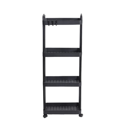 Plastic Rolling Utility Cart with Handle Storage Trolley for Office, Living Room, Kitchen, Movable Storage Organizer with Wheel by Smarsty