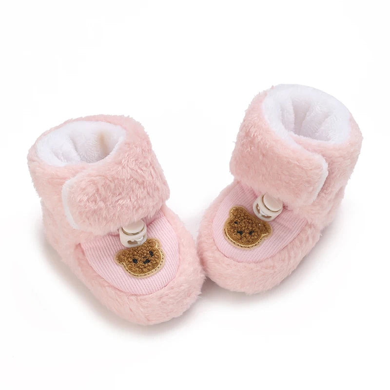 Soft Soled Bear Baby Snow Boots Warm Plush First Walkers - Smarsty