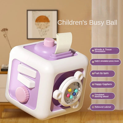 6 in 1 Montessori Educational Toys Sensory Busy Board Baby Practice Skills Drawer Cube Fidget Educational Toys for Girl Boy - Smarsty