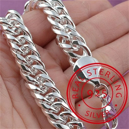 Sterling Silver Square Chain Bracelet Unisex Gift - Smarsty