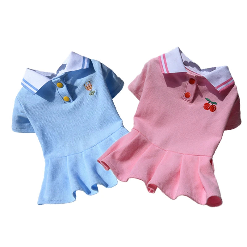 Cute Dog Polo Dress for Small Dogs Summer Style - Smarsty