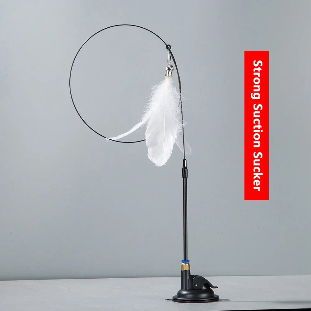 Interactive Cat Teaser Stick With Replaceable Feather - Smarsty