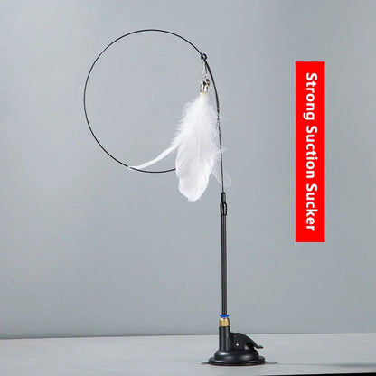 Interactive Cat Teaser Stick With Replaceable Feather - Smarsty